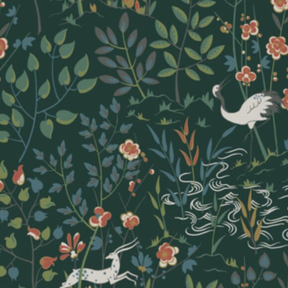 Ronald Redding Traveler Aspen Wallpaper - Dark Green